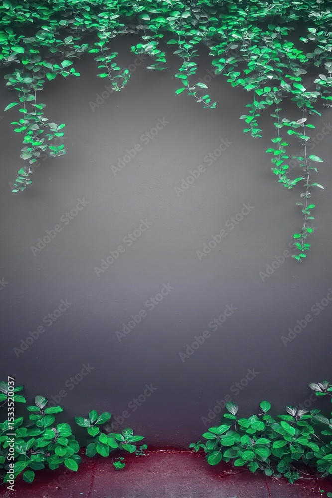 custom made wallpaper toronto digitalGreen vines on gray wall