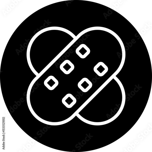 Bandage Vector Line White Circle Black Icon Design