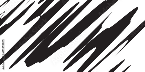 Abstract black and white background with spikes and zigzag line pattern. vector modern