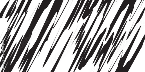 Abstract black and white background with spikes and zigzag line pattern. vector modern