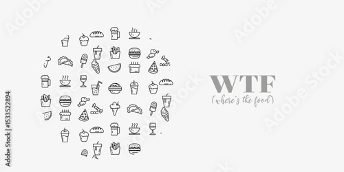 Various images set. Background for printing, design, web. Usable as icons. Seamless. Monochrome binary, black and white.