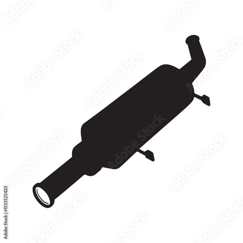 Exhaust pipe muffler vector isolated on white background.
