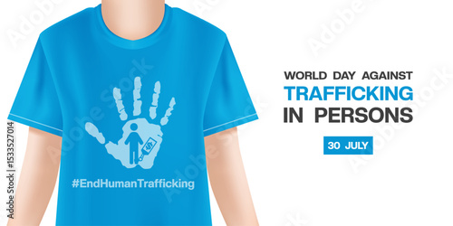 July 30 is World Day Against Trafficking In Persons. Human, hand, money and people icon. Great for posters, banners and social media. White background.