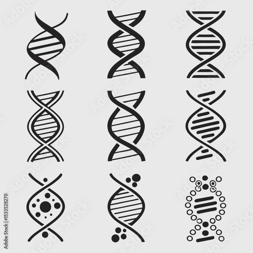 Vector illustration of a DNA helix, a fundamental molecule in genetic research and biotechnology, showcasing its intricate spiral structure crucial for life and health