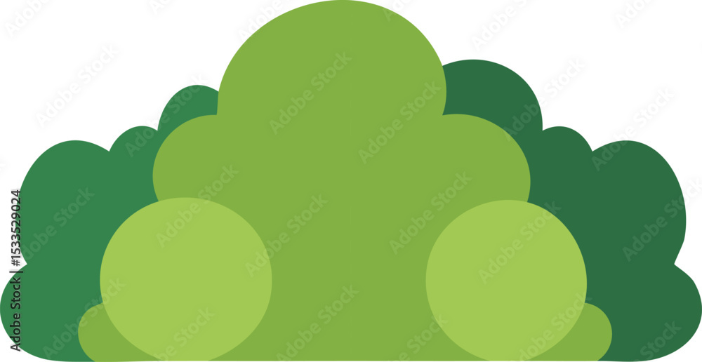 Fototapeta premium green bushes flat isolated