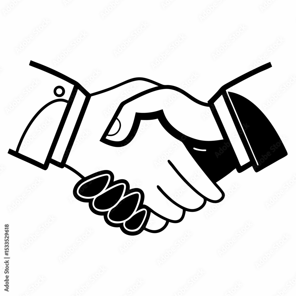 Fototapeta premium Handshake vector illustration depicting business partnership, agreement, and teamwork success