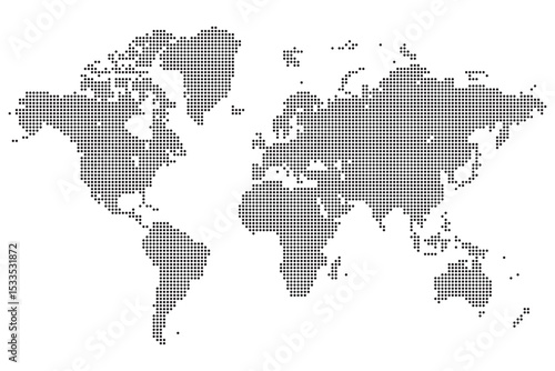 Modern dotted world map used for digital and professional world map in geographic map view