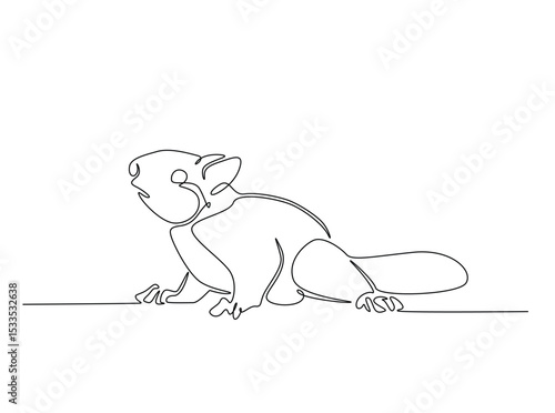 Cachalot or sperm whale single outline illustration. Continuous line art drawing of sperm whale.