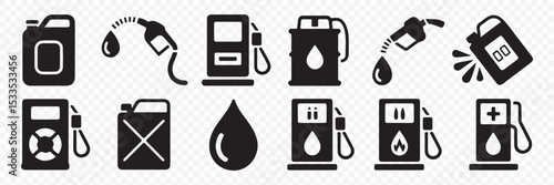 Oil and Petroleum Industry Graphics Refueling Pictograms Vector