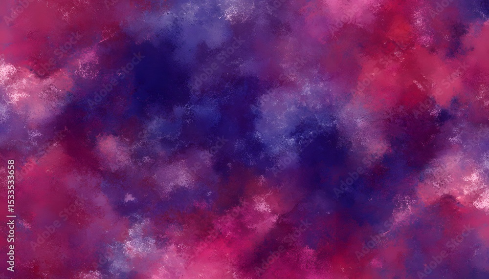 Fototapeta premium Abstract paint splatter design in vibrant shades of purple and pink.