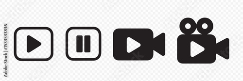 Video Interface Buttons Play Pause Record Symbol Vector Free Download Video Interface Buttons Play Pause Record Symbol Vector - GFXLoad