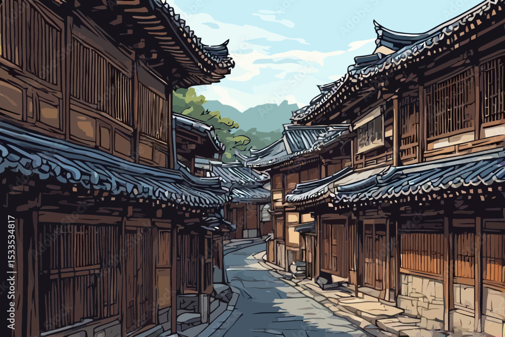 Obraz premium Wandering Through Hidden Streets of a Japanese Village5