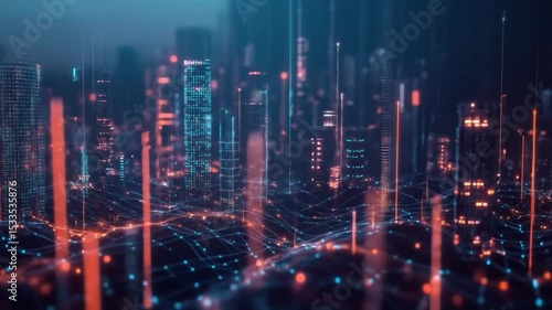 Wallpaper Mural Digital Cityscape: A Futuristic Vision of Urban Technology Torontodigital.ca