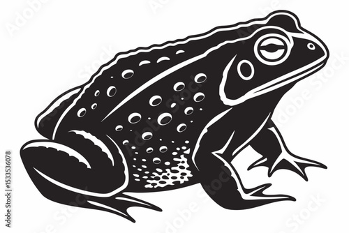 american toad sihouette black vector