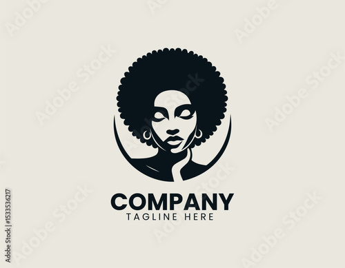Empowered African Woman Elegant Silhouette Cultural Beauty Vector Logo Design