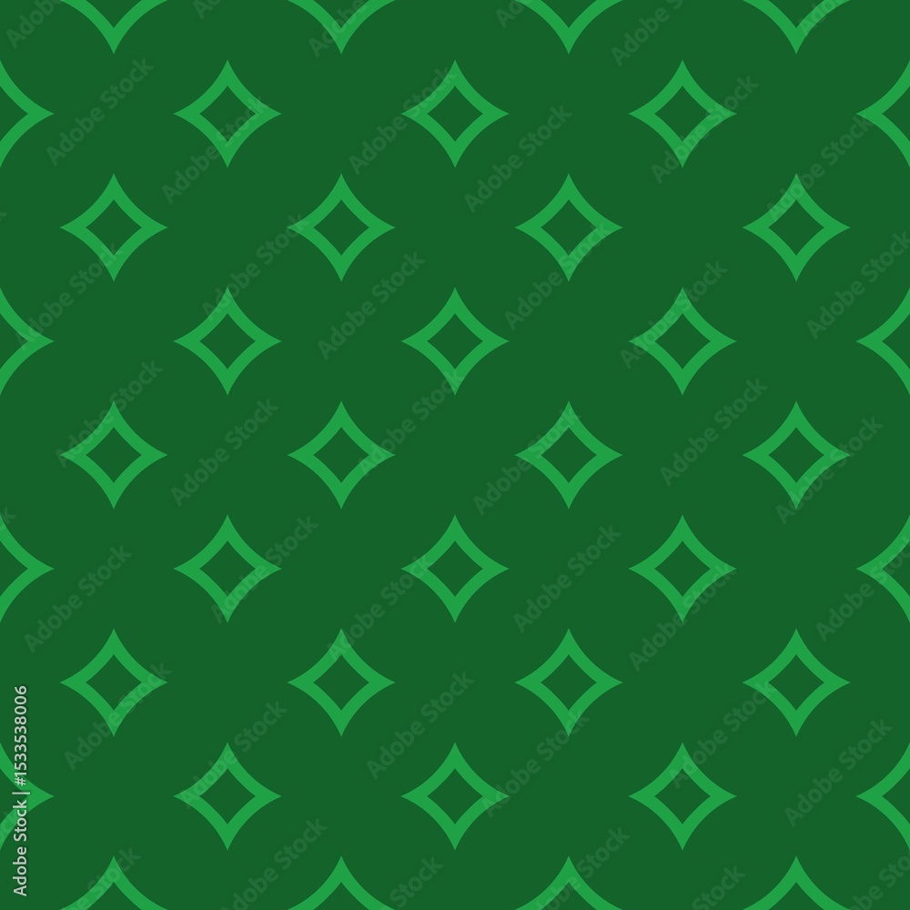 Fototapeta premium Green seamless pattern, quadrangles, smooth lines, square