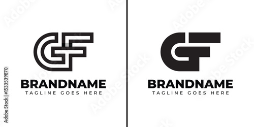 Letters GF Monogram Logo Set, suitable for any brand with GF or FG initials