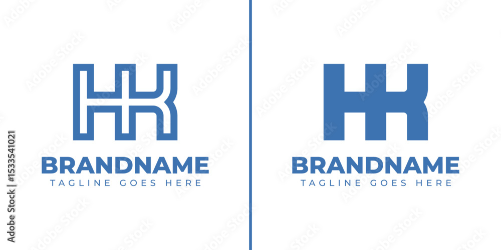 Fototapeta premium Letters HK Monogram Logo Set, suitable for any brand with KH or HK initials