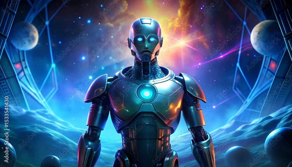 Fototapeta premium 3d render of a futuristic robot