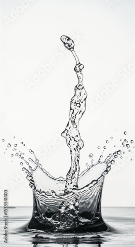 Dynamic Water Splash Crown on White