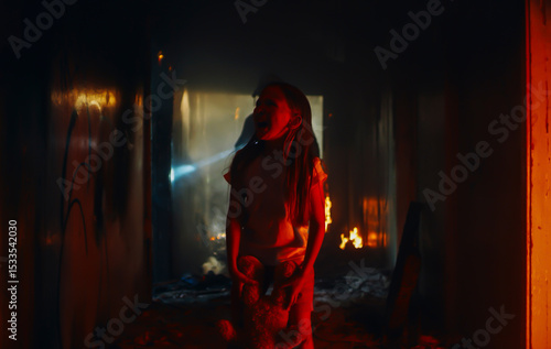 Firefighters were seen rescuing trapped people from a house fire. And men helped by fire rescue in fire.