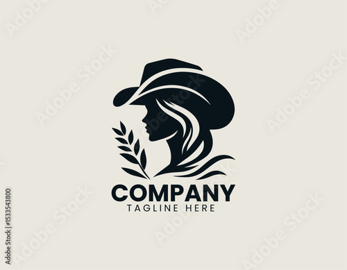Charming Country Lady Rustic Charm Southern Belle Nature Lover Vector Logo Design