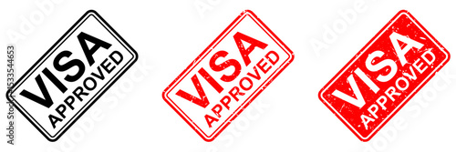 Visa approved grunge stamped vector for travel documents, immigration, and international permits. Ideal for official endorsement designs.