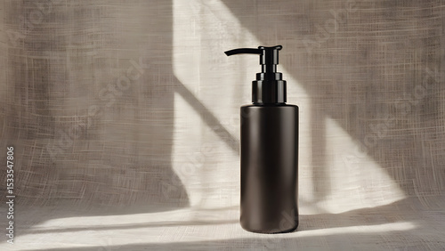 Standing dispenser with sunlight on rough fabric