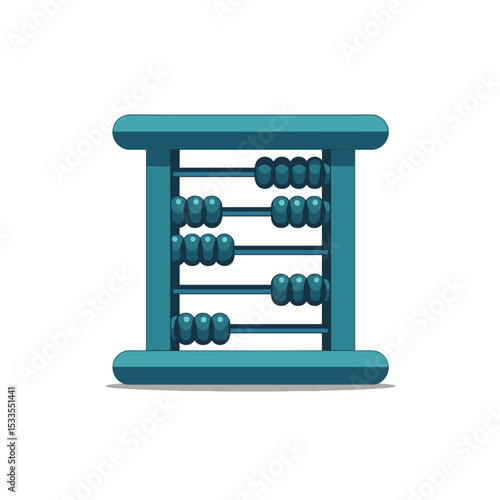 Illustration of a Classic Blue Abacus with Beads for Calculation and Mathematical Learning
