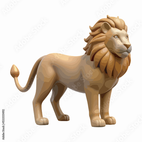 3D style Lion vector art.