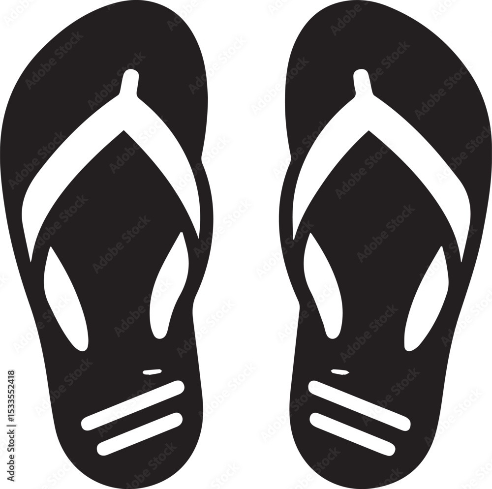 Black and White Flip-Flops Vector Silhouette
Black and White Flip-Flops Vector Silhouette
