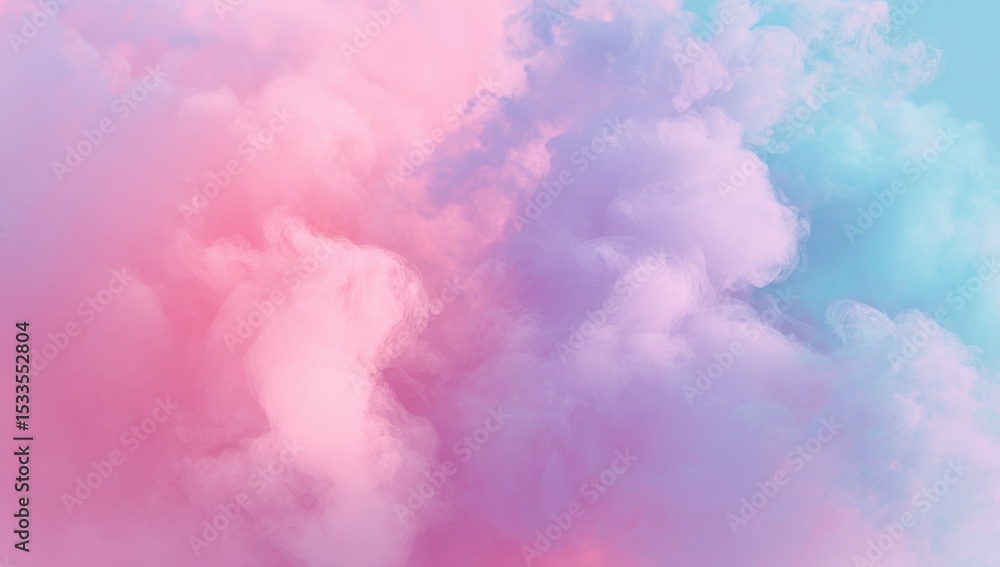 Pastel cloudscape. Soft, vibrant colors of pink, purple, and teal blend in a dreamy cloud formation Pastel cloudscape. Soft, vibrant colors of pink, purple, and teal blend in a dreamy cloud formation