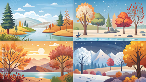 autumn landscape with trees