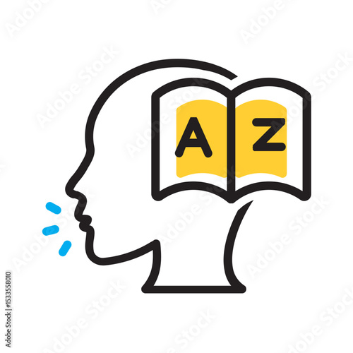 Vector multi color icon for English