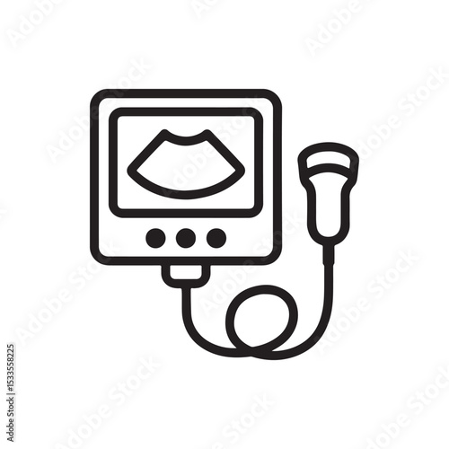 Minimal line style ultrasound machine icon
