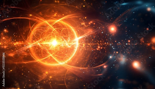 Abstract illustration of a vibrant cosmic energy source.