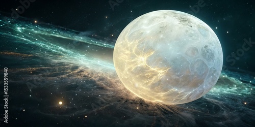 Mystical Outer Space Universe – Starry Sky with Glowing Nebula