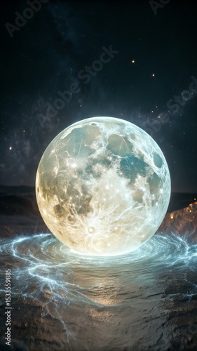 Mystical Outer Space Universe – Starry Sky with Glowing Nebula