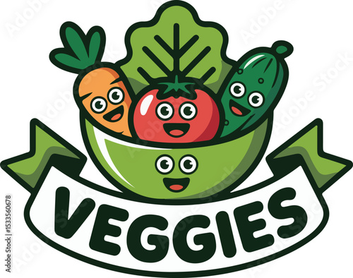 Carrot, tomato, and cucumber in a bowl and a banner, celebrating the vibrant freshness and healthy lifestyle! 
