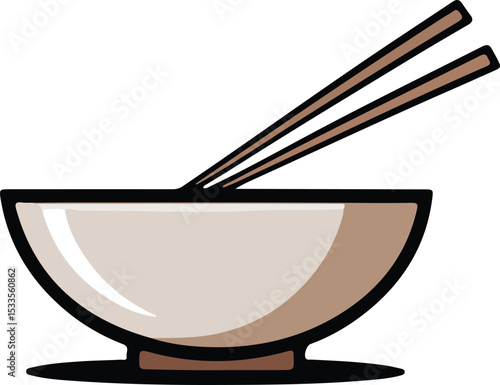 Bowl paired with chopsticks