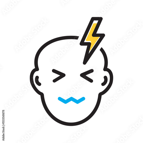Vector multi color icon for Headache