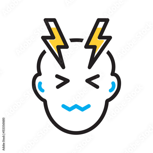 Vector multi color icon for Headache