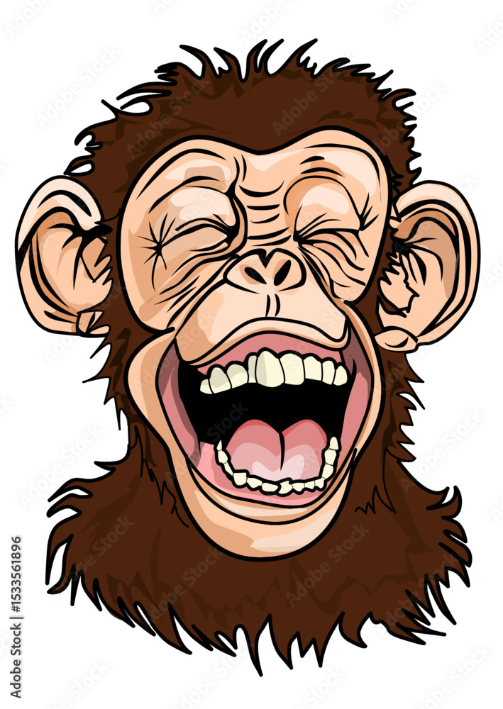 Illustration of a laughing monkey Illustration of a laughing monkey