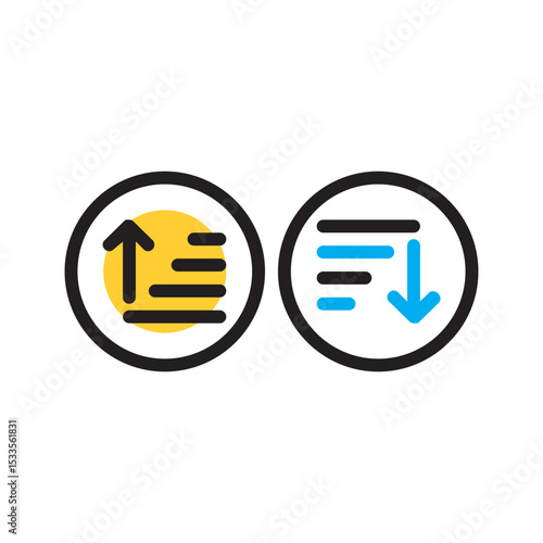 Vector multi color icon for Sort
