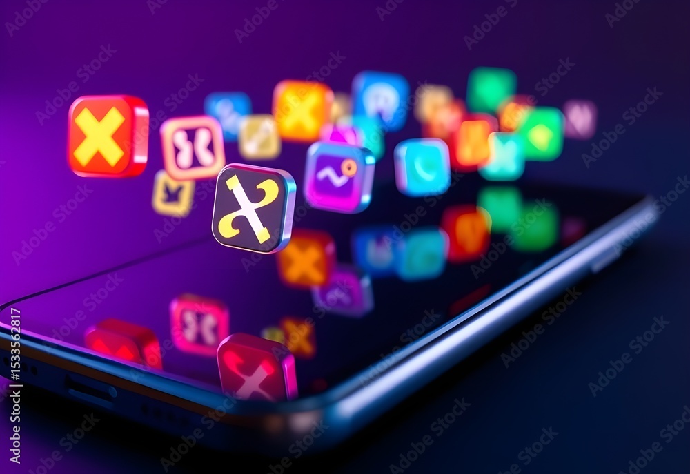 Fototapeta premium mobile phone with apps