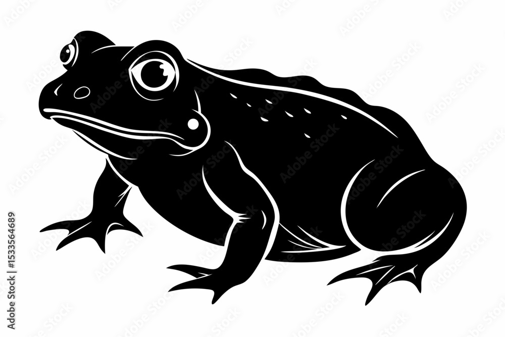 Naklejka premium cane toad sihouette black vector