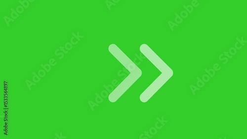 Animated arrow moves smoothly from left to right on a green screen. Ideal for chroma key use in videos, tutorials, and motion graphics.