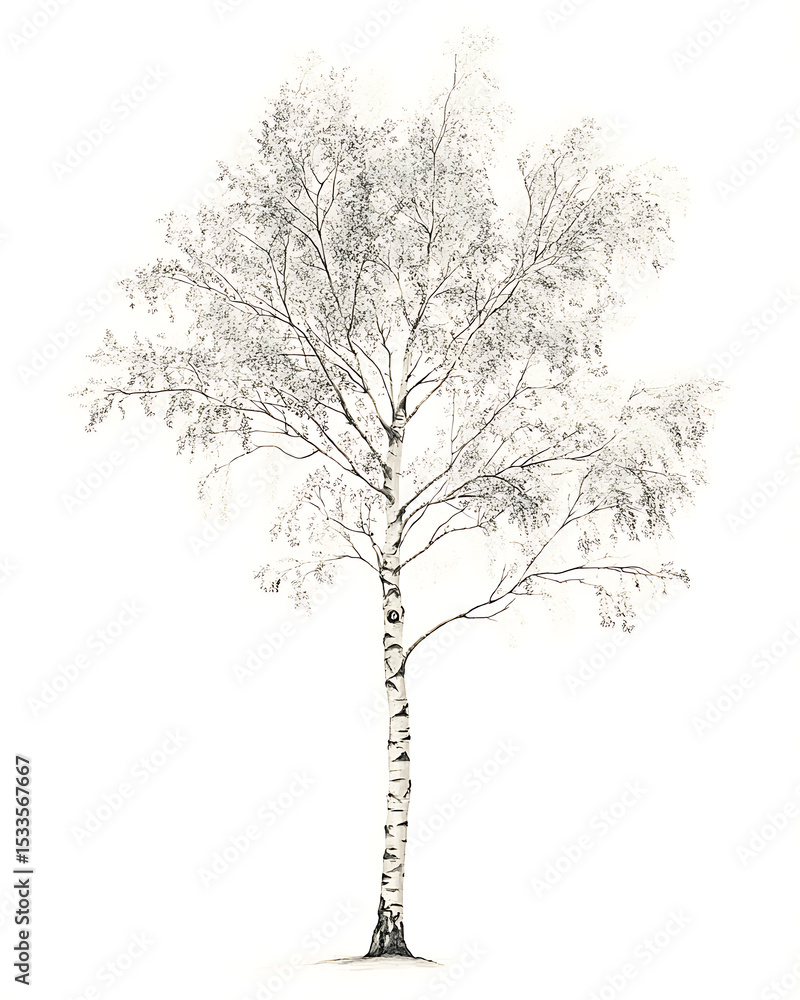 Obraz premium Highly detailed illustrations of various trees, leaves, grasses, and botanical elements, featuring realistic, minimalist, and abstract compositions on a white background.