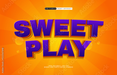 sweet play editable text effect with a play and kids text effect