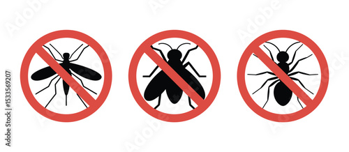 No Mosquitoes Flies or Ants Pest Control Sign